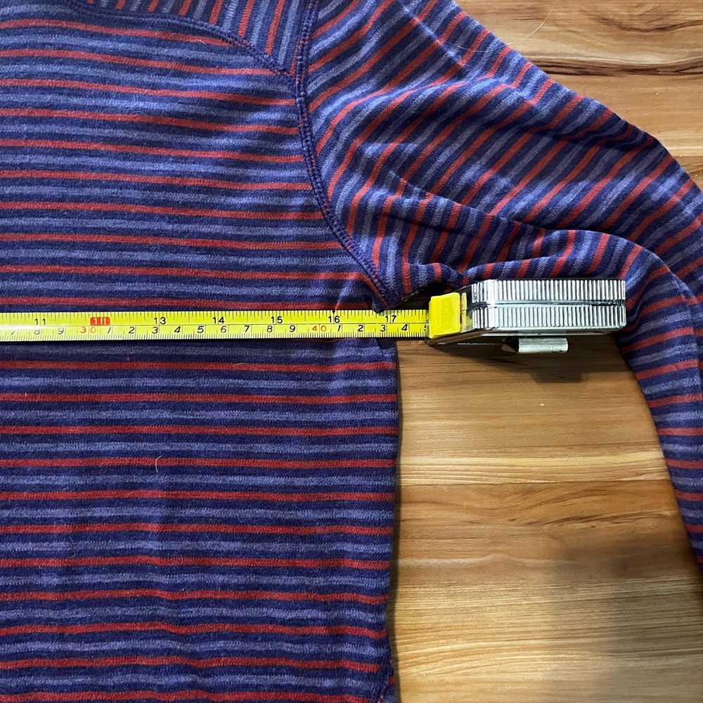 Smartwool Quarter Zip Striped Base Layer Mountain Purple Moab - Picture 10 of 12